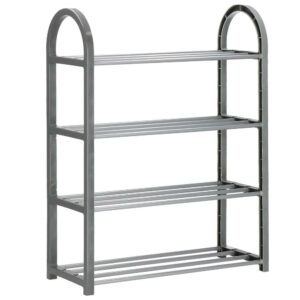 Pantofar PVC si metal, Sersimo cu 4 rafturi, 64x50cm, argintiu