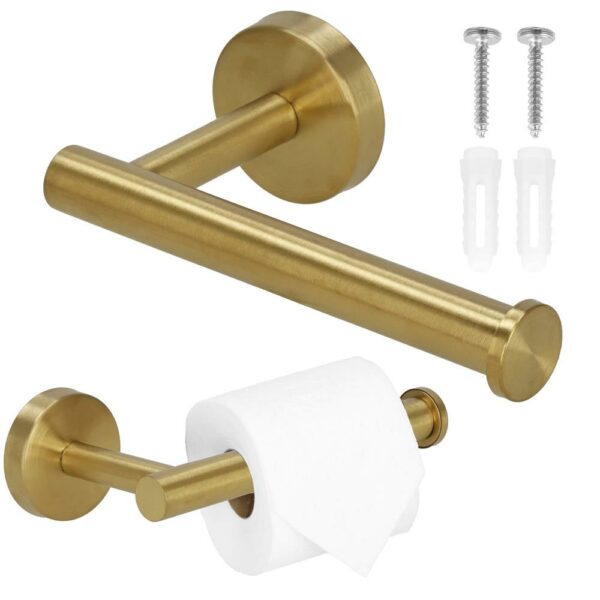 Acél wc papír tartó, rögzítő rendszerrel, 16cm, gyöngyház arany - Image 3