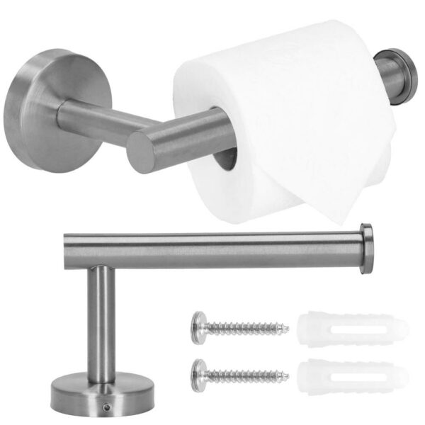 Acél wc papír tartó, rögzítő rendszerrel, 16cm, fényes ezüst - Image 3