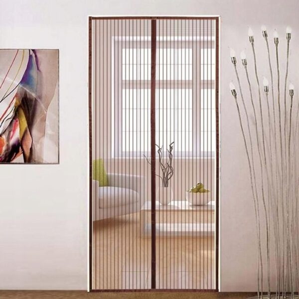 Plasa anti-insecte, cu inchidere magnetica, latime 80-100cm, inaltime 210-220cm, maro - Image 2