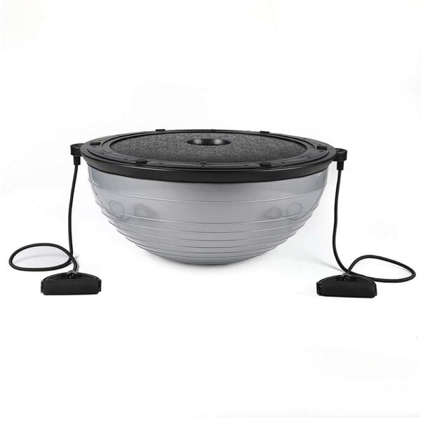 Fitness egyensúlyabda, szalagokkal és pumpával, 200 kg, 57x25 cm, szürke - Image 2