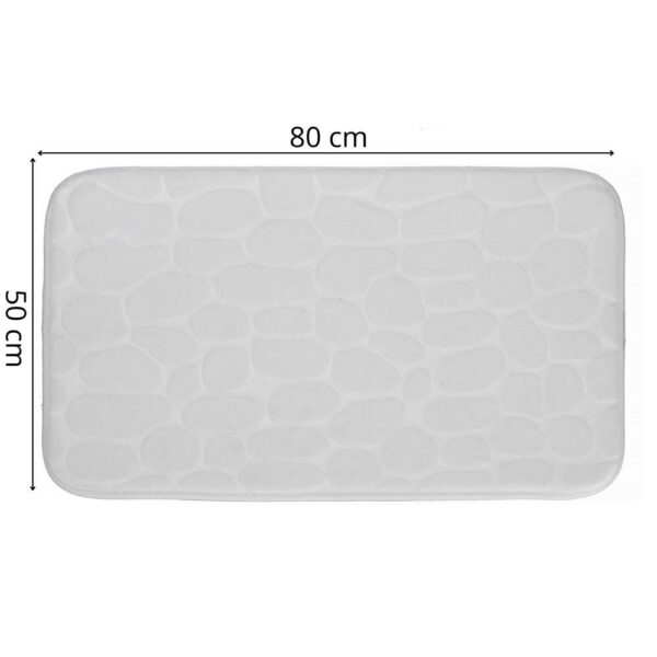 Covoras de baie antiderapant cu uscare rapida, 80x50 cm, gri - Image 3