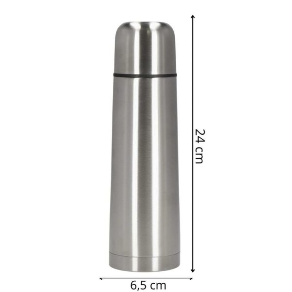 Termosz bögre üveggel, dupla szigetelésű rozsdamentes fal, 500ml, 24cm, ezüst - Image 3