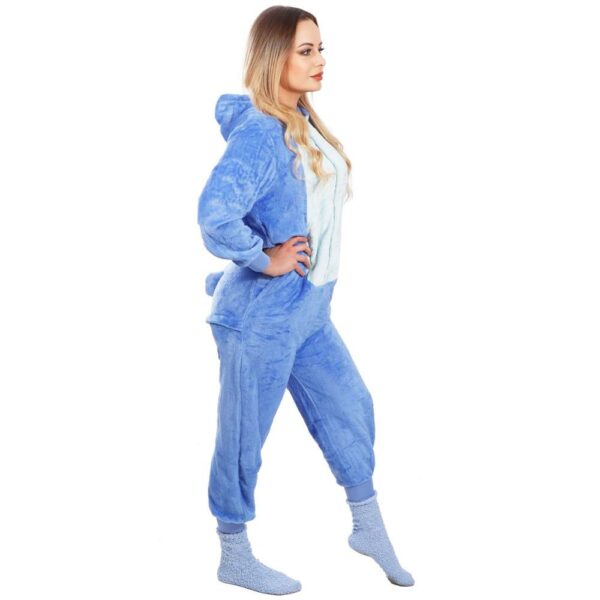 Pijama tip salopeta pentru adulti, model Stitch, marime S - Image 3
