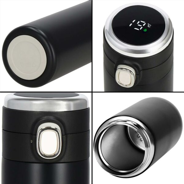 Cana termos Smart, inox, display LED, afisare temperatura, 420ml, 20cm, negru - Image 20