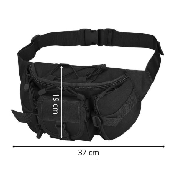 Tágas táska vállra vagy karra, vízálló, unisex, 37x19cm, fekete - Image 21