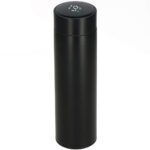 Okos termosz bögre, rozsdamentes acél, LED kijelző, hőmérséklet kijelző, 500ml, 23cm, fekete