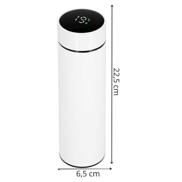 Okos termosz bögre, rozsdamentes acél, LED kijelző, hőmérséklet kijelző, 500ml, 23cm, fehér - Image 27