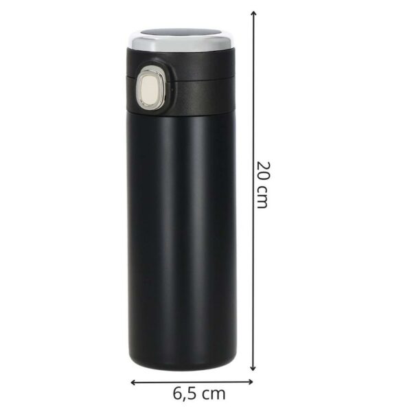 Cana termos Smart, inox, display LED, afisare temperatura, 420ml, 20cm, negru - Image 26