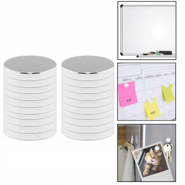 Kis mágnesek mágneses flipchart táblához, 20 db, 8mm, ezüst - Image 4