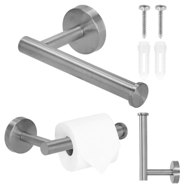 Acél wc papír tartó, rögzítő rendszerrel, 16cm, fényes ezüst - Image 4