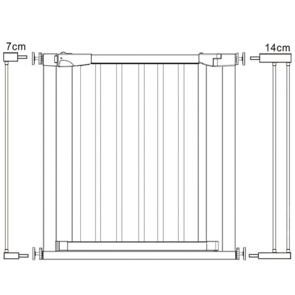 Biztonsági kapu lépcsőhöz, állítható, fa acél szerkezettel, 96-103cm, fekete barna - Image 2
