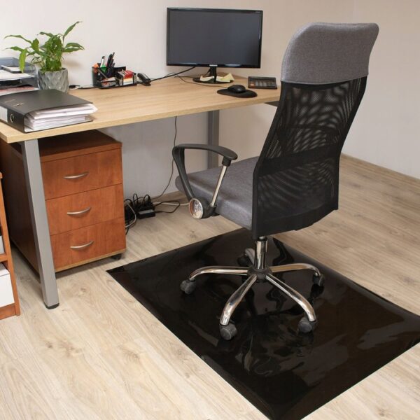 Protectie parchet pentru scaun de birou, polipropilena, 120x90cm, negru - Image 3