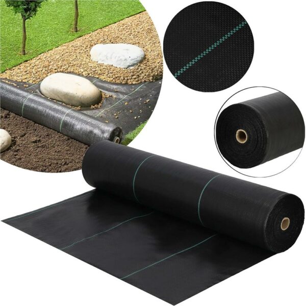 Agrotextil, mulcsozás, gyomirtó, UV szűrő, 50 x 1,1 méter, 90g/m2, fekete - Image 4