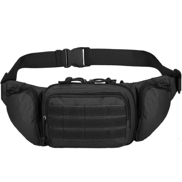 Borseta incapatoare pentru umar sau brau, impermeabila, unisex, 43x15cm, negru - Image 3