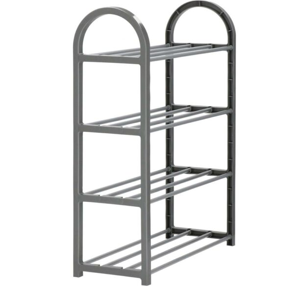 Pantofar PVC si metal, Sersimo cu 4 rafturi, 64x50cm, argintiu - Image 3