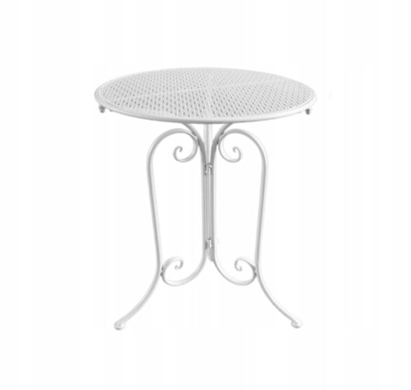 Set mobilier gradina metalic Elba, 2 scaune pliabile, 1 masa, alb - Image 4