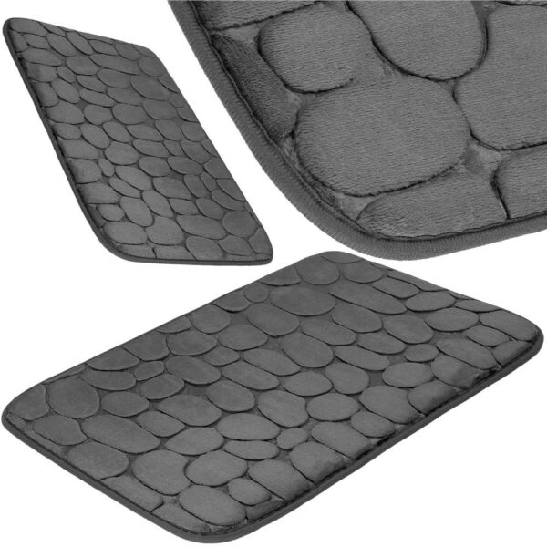 Covoras de baie antiderapant cu uscare rapida, 60x40 cm, gri inchis - Image 5