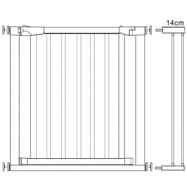 Biztonsági kapu lépcsőhöz, állítható, acél szerkezetű fa, 89-96cm, fekete barna - Image 3