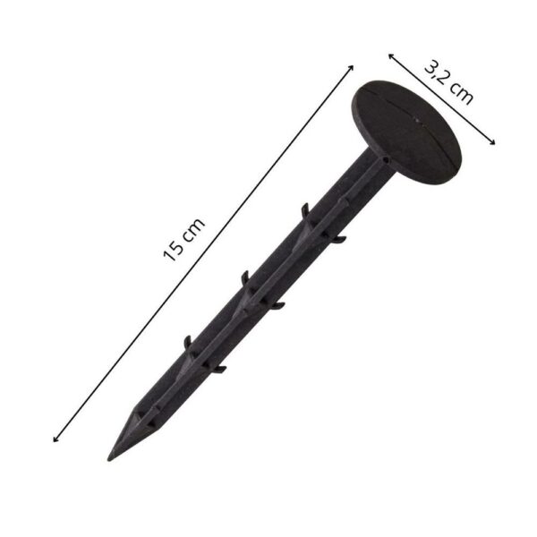 Set 50 cuie plastic fixare folii, tip ancora harpon, 150×32 mm, negru - Image 2