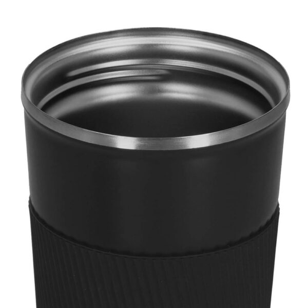 Termosz utazóbögre, dupla szigetelésű rozsdamentes acél fal, 500ml, 9x16,5cm, fekete - Image 4
