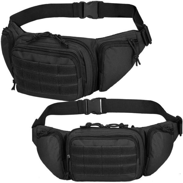 Borseta incapatoare pentru umar sau brau, impermeabila, unisex, 43x15cm, negru - Image 4