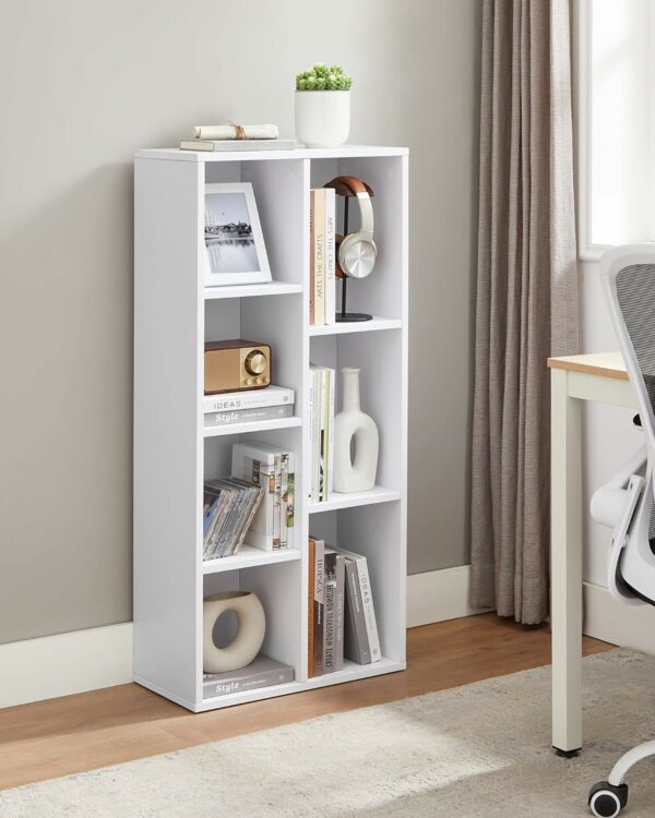 VASAGLE Biblioteca cu 7 compartimente deschise, MDF, 50x24x106cm, alb - Image 3