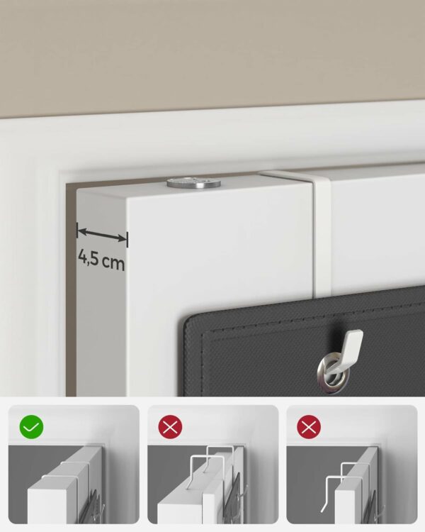 SONGMICS Organizator de depozitare pentru usa sau dulap, 4 buzunare, 12x34x100cm, negru - Image 5