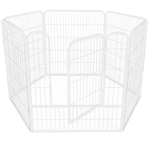 Konfigurálható fém kisállat karám, ajtóval, 4XL, 184x100x93cm, fehér - Image 6