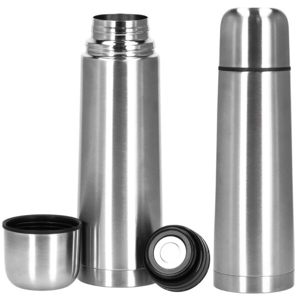 Termosz bögre üveggel, dupla szigetelésű rozsdamentes fal, 750ml, 28cm, ezüst - Image 5