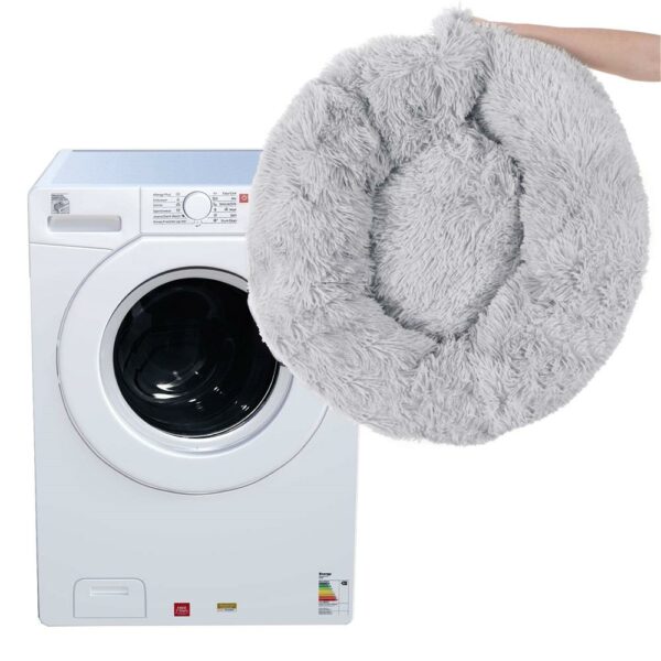 Sersimo ágy kutyának és macskának, levehető huzattal, szürke, 100cm átmérőjű - Image 5