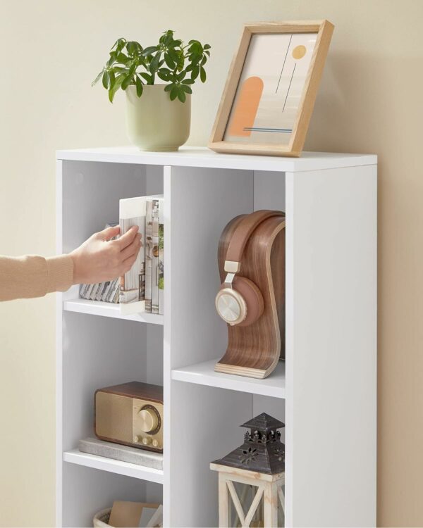 VASAGLE Biblioteca cu 7 compartimente deschise, MDF, 50x24x106cm, alb - Image 4