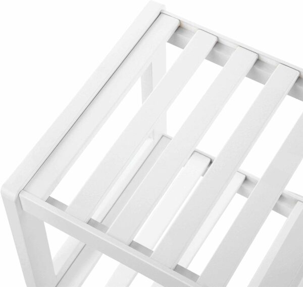 Bambusz tárolópolc, 2 szintes, 26x70x33cm, fehér - Image 5