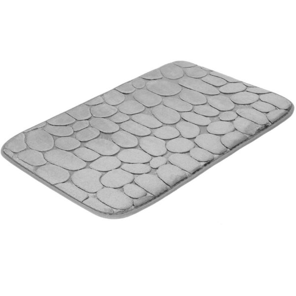 Covoras de baie antiderapant cu uscare rapida, 60x40 cm, gri - Image 5