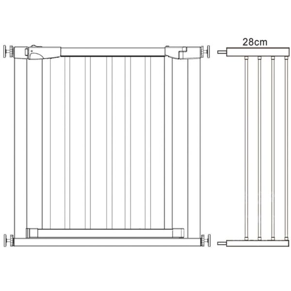 Biztonsági kapu lépcsőhöz, állítható, fa acél szerkezettel, 103-110cm, fekete barna - Image 7