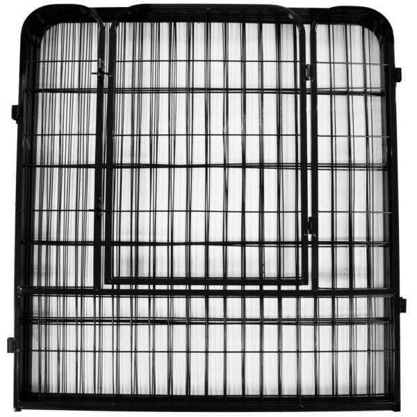 Tarc pentru animale de companie, din fier, forma configurabila, cu usa de acces, 4XL, 184x100x93cm, negru - Image 7