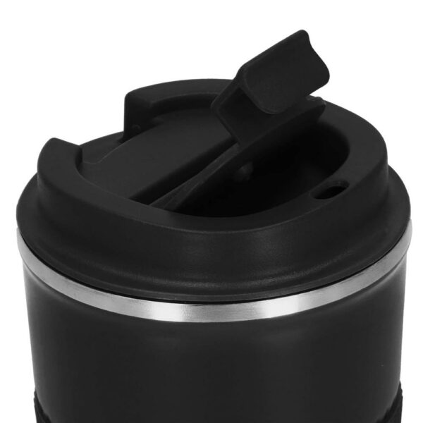 Termosz utazóbögre, dupla szigetelésű rozsdamentes acél fal, 500ml, 9x16,5cm, fekete - Image 6