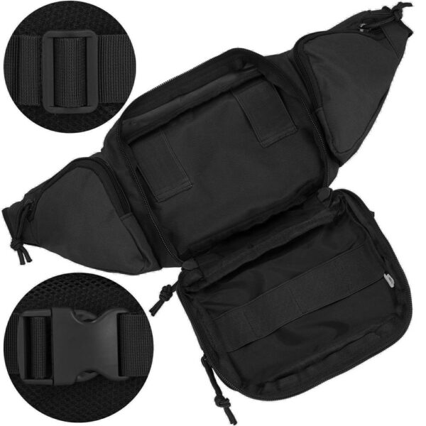 Borseta incapatoare pentru umar sau brau, impermeabila, unisex, 43x15cm, negru - Image 6