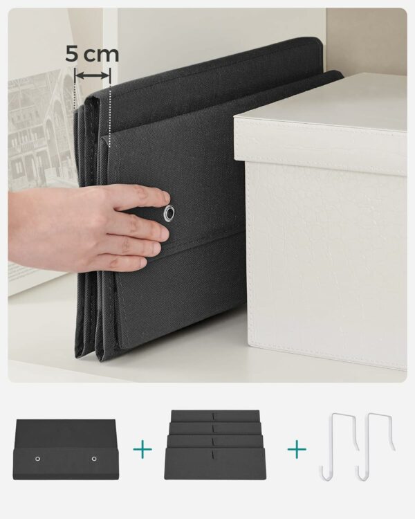 SONGMICS Organizator de depozitare pentru usa sau dulap, 4 buzunare, 12x34x100cm, negru - Image 7