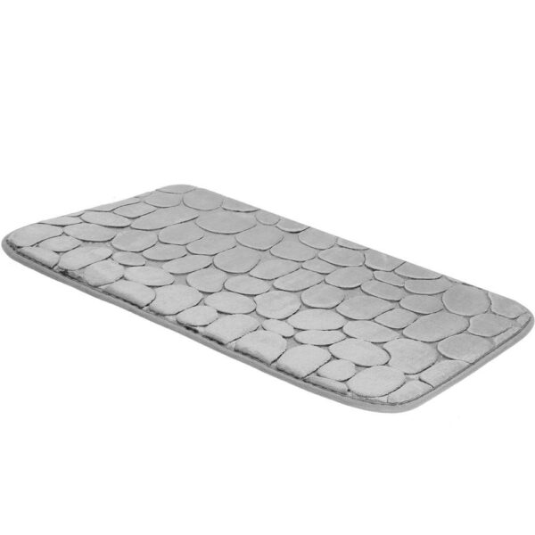 Covoras de baie antiderapant cu uscare rapida, 80x50 cm, gri - Image 8