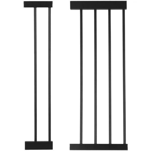 Biztonsági kapu lépcsőhöz, állítható, fa acél szerkezettel, 117-124cm, fekete barna - Image 7