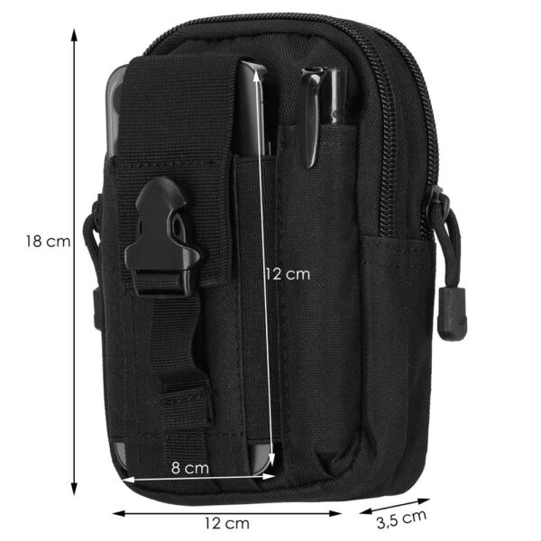 Borseta sport de brau, impermeabila, cu prindere la curea, 18x12x4cm, negru - Image 7