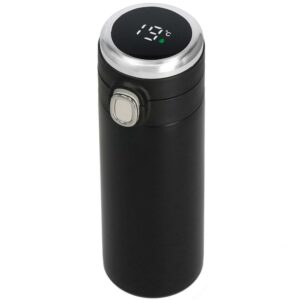 Cana termos Smart, inox, display LED, afisare temperatura, 420ml, 20cm, negru