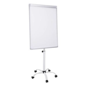 ÚJRACSOMAGOLT TERMÉK: Mágneses flipchart talpas, görgős mobil, állítható magasságú, 70x100cm, fehér