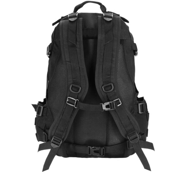 Katonai hátizsák túrázáshoz, hát vastag szellőző béléssel, rekeszes, 40L, fekete - Image 7