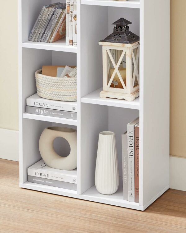 VASAGLE Biblioteca cu 7 compartimente deschise, MDF, 50x24x106cm, alb - Image 6