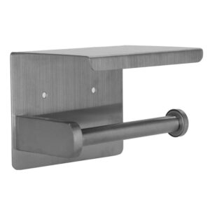 Acél WC-papír tartó tárolópolccal, rögzítőrendszerrel, 13,5 cm, fényes ezüst