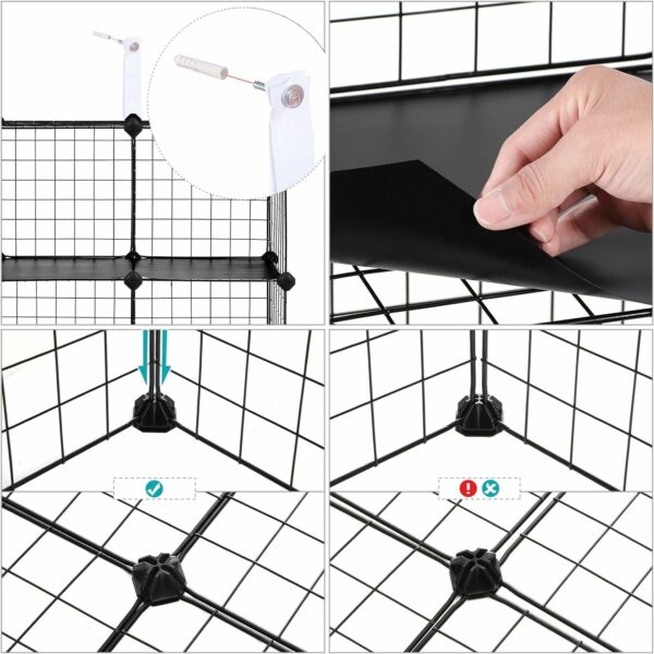 SONGMICS Organizator cu 16 cuburi modulare de depozitare, configurabil, metalic, 123x31x123cm, negru - Image 7