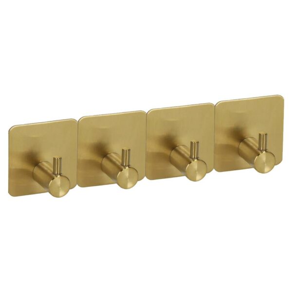 Set 4 agatatori tip cuier pentru baie, sistem fixare inclus, aluminiu, auriu - Image 8