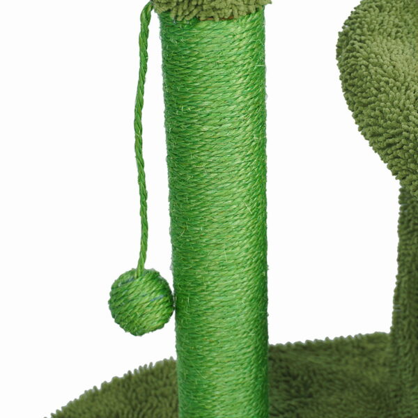 Ansamblu de joaca pentru pisici, model cactus, ascunzatoare, culcus, 63x40x72cm, verde - Image 7